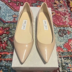 Jimmy Choo | Shoes | Jimmy Choo Nude Patent Leather Alina Flats 36